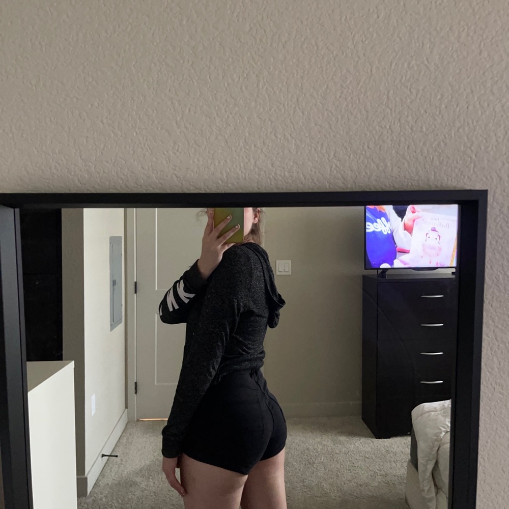 High waisted black shorts
